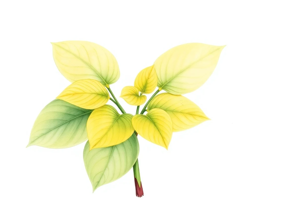 Watercolor illustration of Hosta 'Abby'