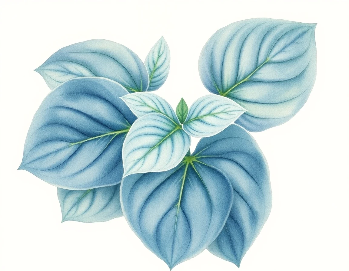 Watercolor illustration of Hosta 'Abiqua Big Sky'