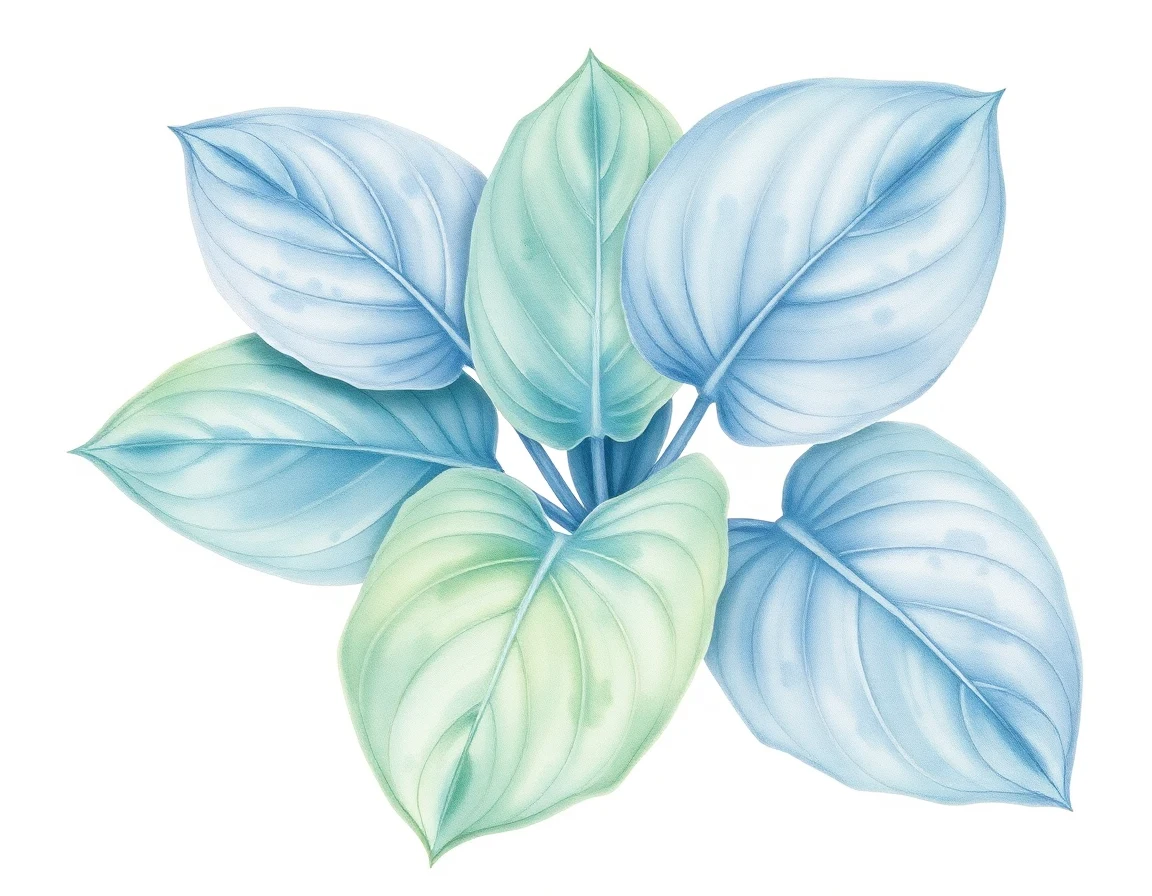 Watercolor illustration of Hosta 'Abiqua Blue Jay'