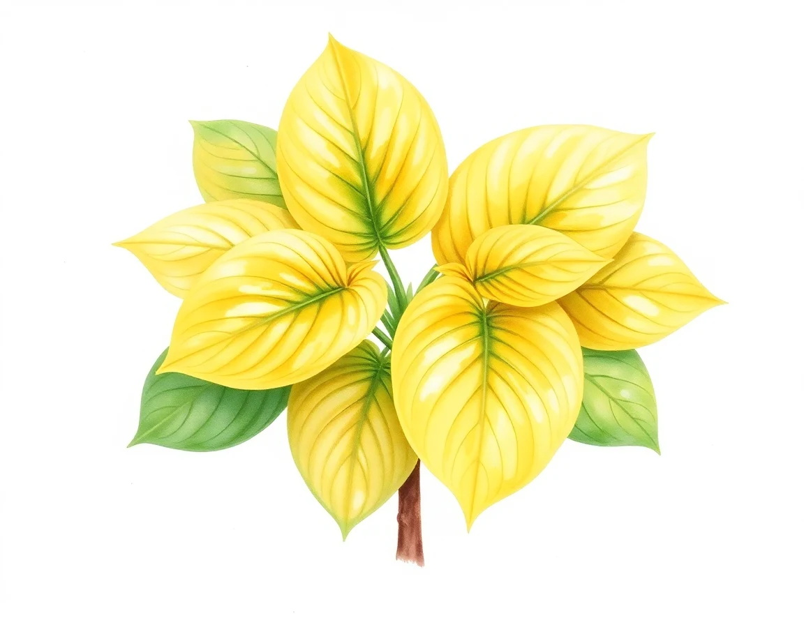 Watercolor illustration of Hosta 'Abiqua Gold Shield'