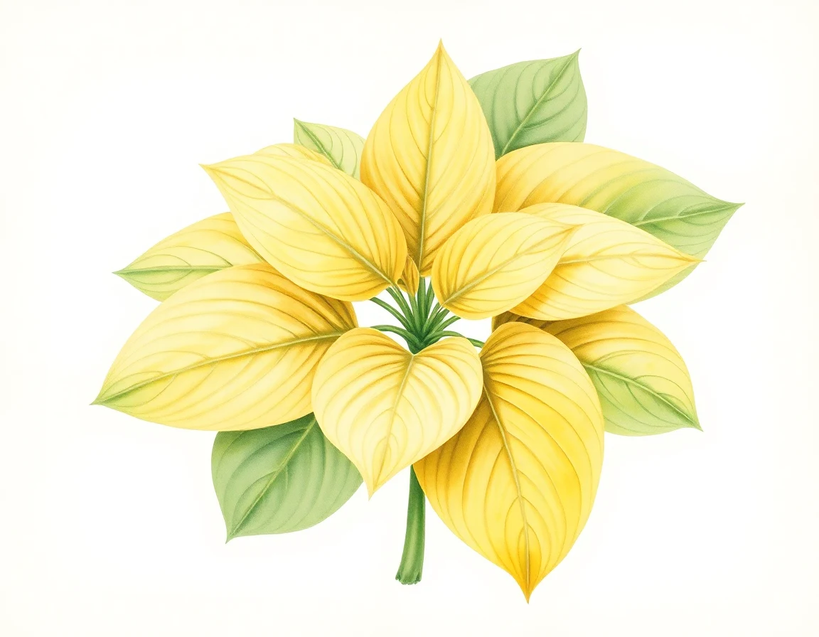 Watercolor illustration of Hosta 'Academy Ametrine'