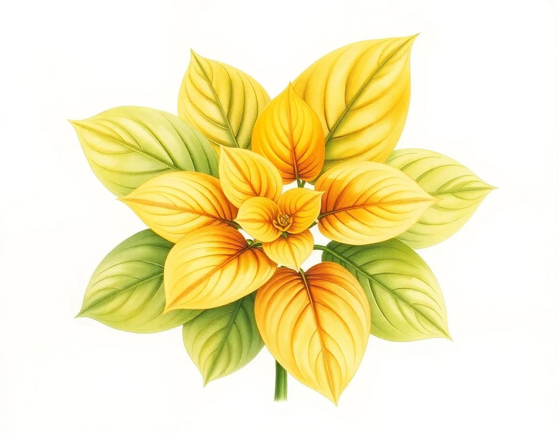 Watercolor illustration of Hosta 'Academy Blushing Recluse'