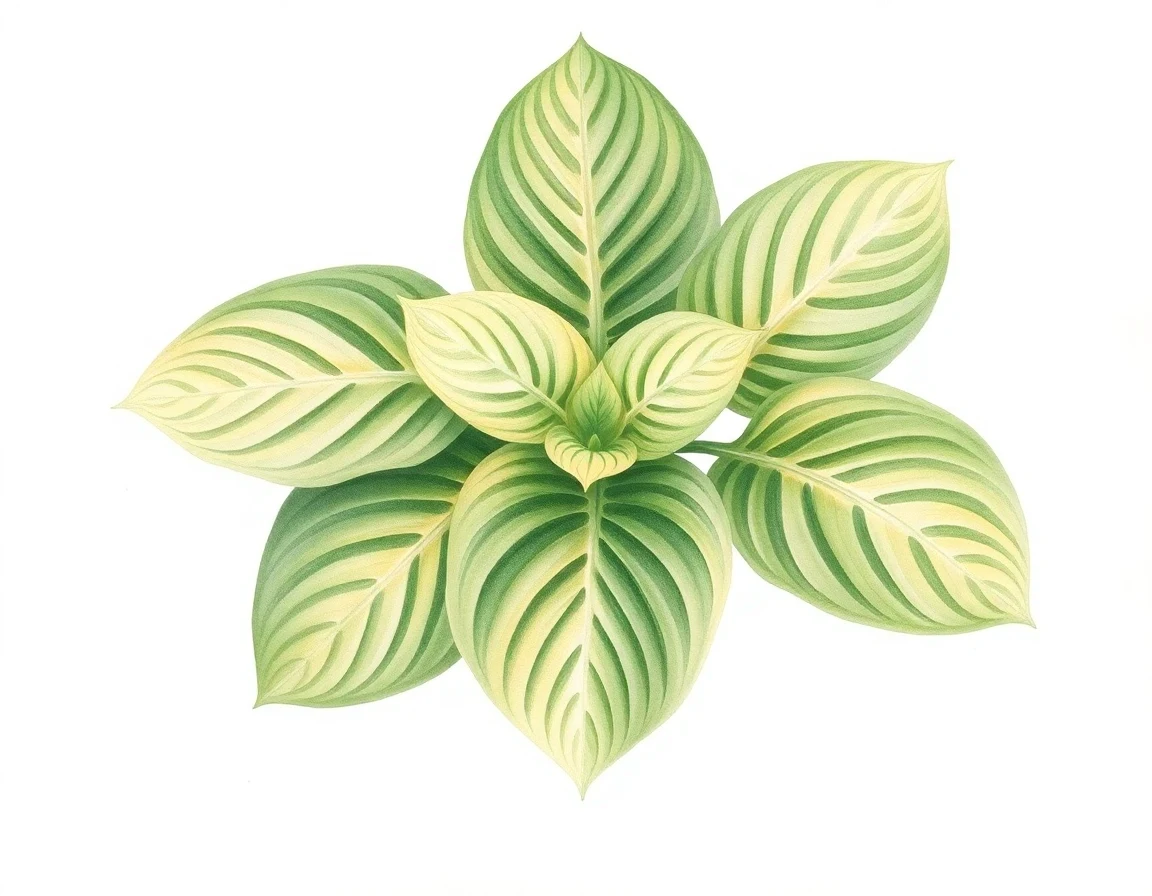 Watercolor illustration of Hosta 'Academy Fangorn Forest'