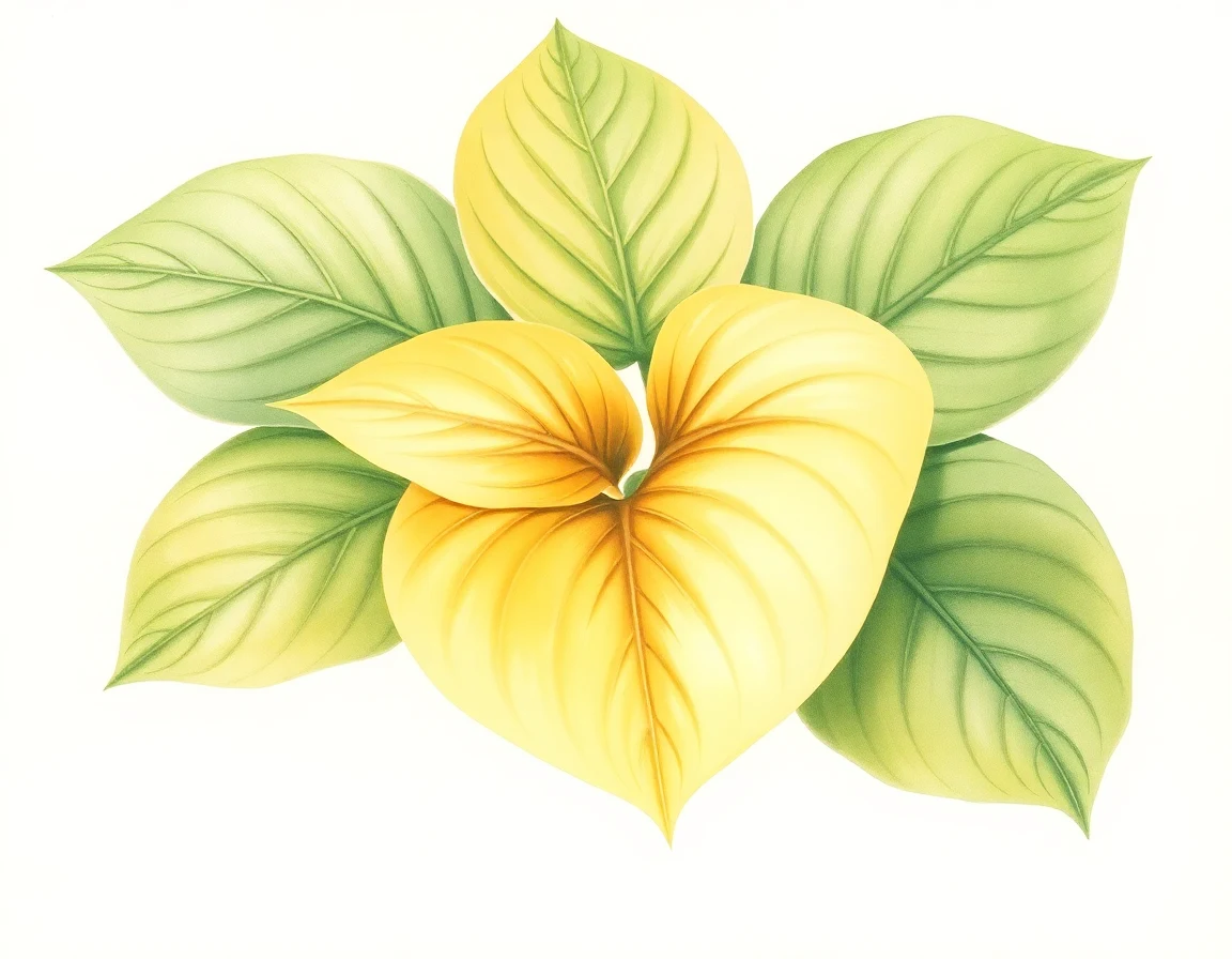 Watercolor illustration of Hosta 'Academy Gilded Dawn'