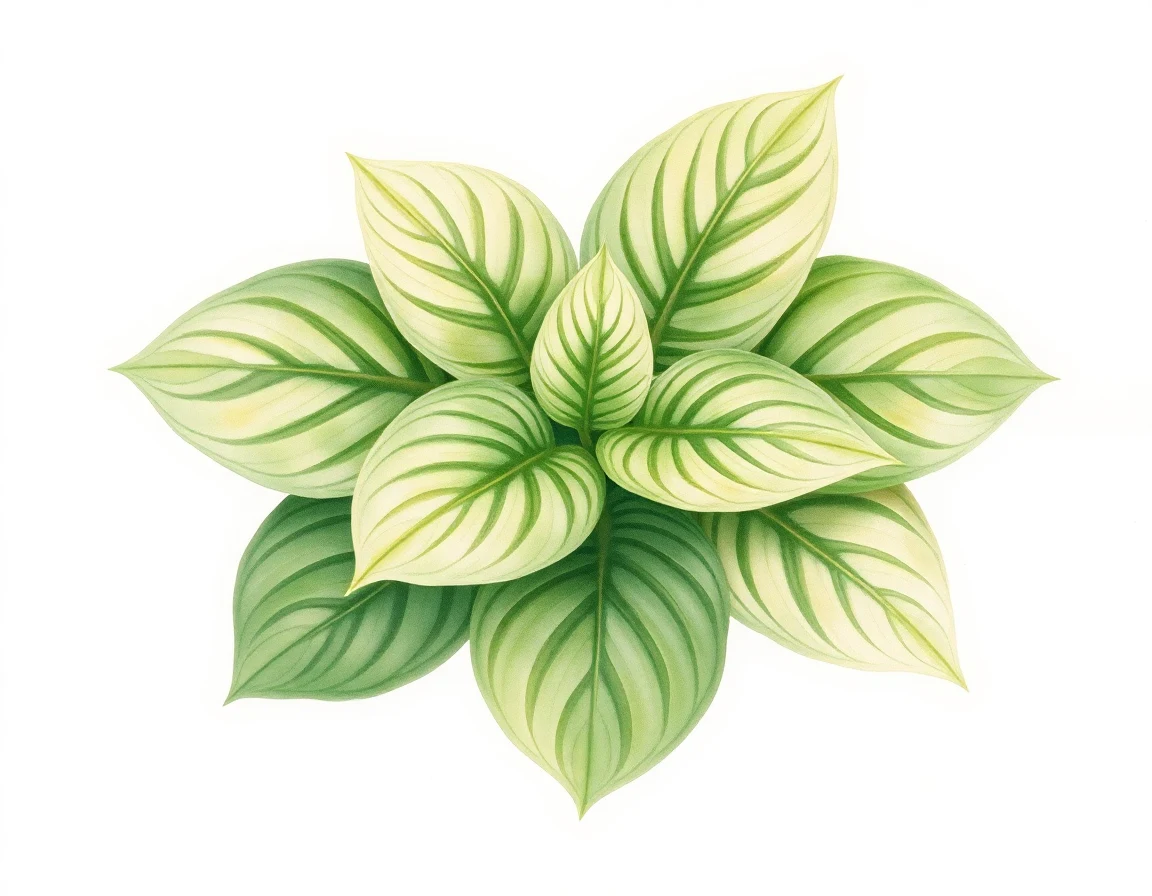 Watercolor illustration of Hosta 'Academy Lemon Knoll'