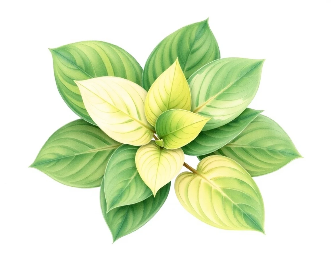 Watercolor illustration of Hosta 'Academy Mavrodaphne'