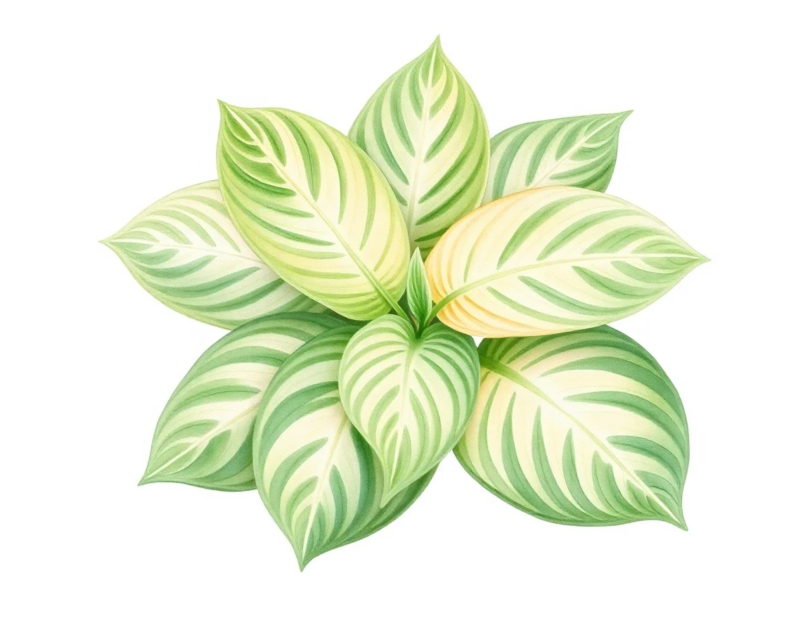 Watercolor illustration of Hosta 'Academy Nazgul'