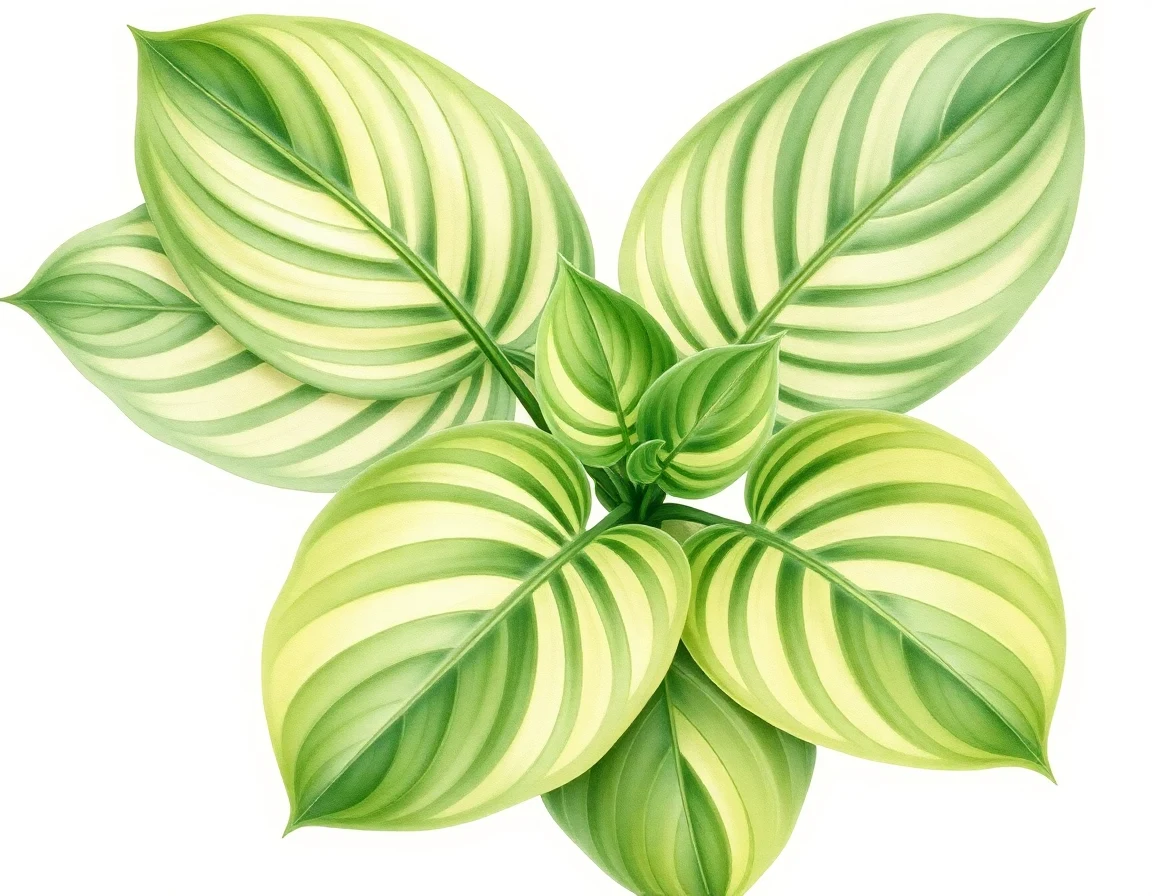 Watercolor illustration of Hosta 'Academy Palantir'