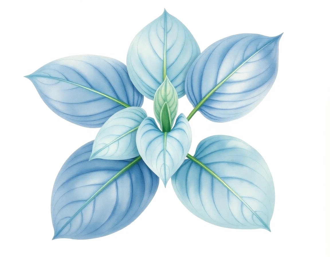 Watercolor illustration of Hosta 'Academy Resplendent Froufrou'