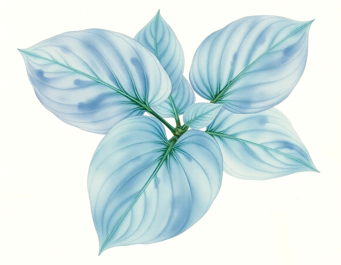 Watercolor illustration of Hosta 'Agawa'