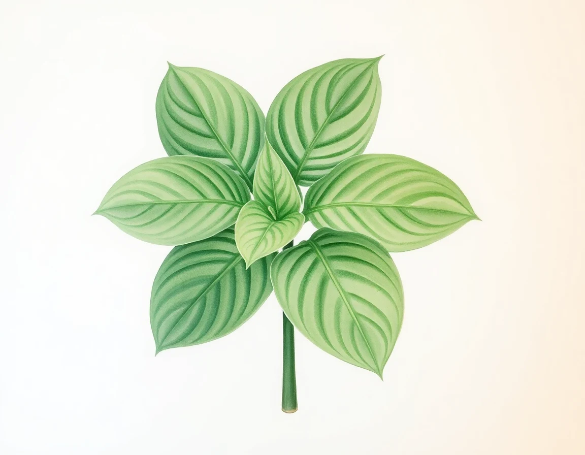 Watercolor illustration of Hosta 'Akane'