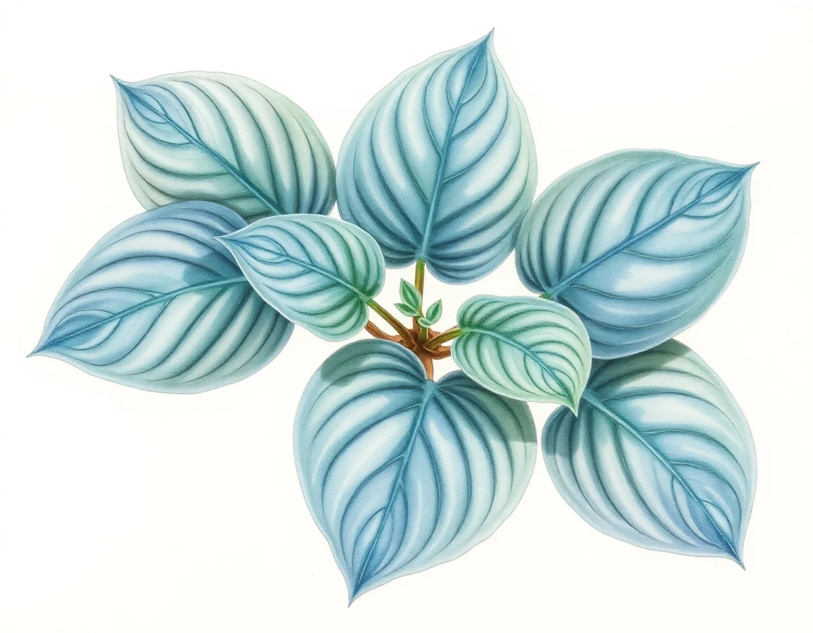 Watercolor illustration of Hosta 'Akarana'