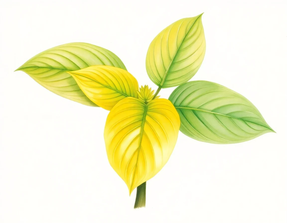 Watercolor illustration of Hosta 'Aladdin's Lamp'