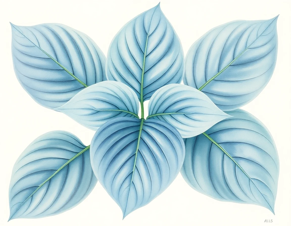 Watercolor illustration of Hosta 'Albert Lea'