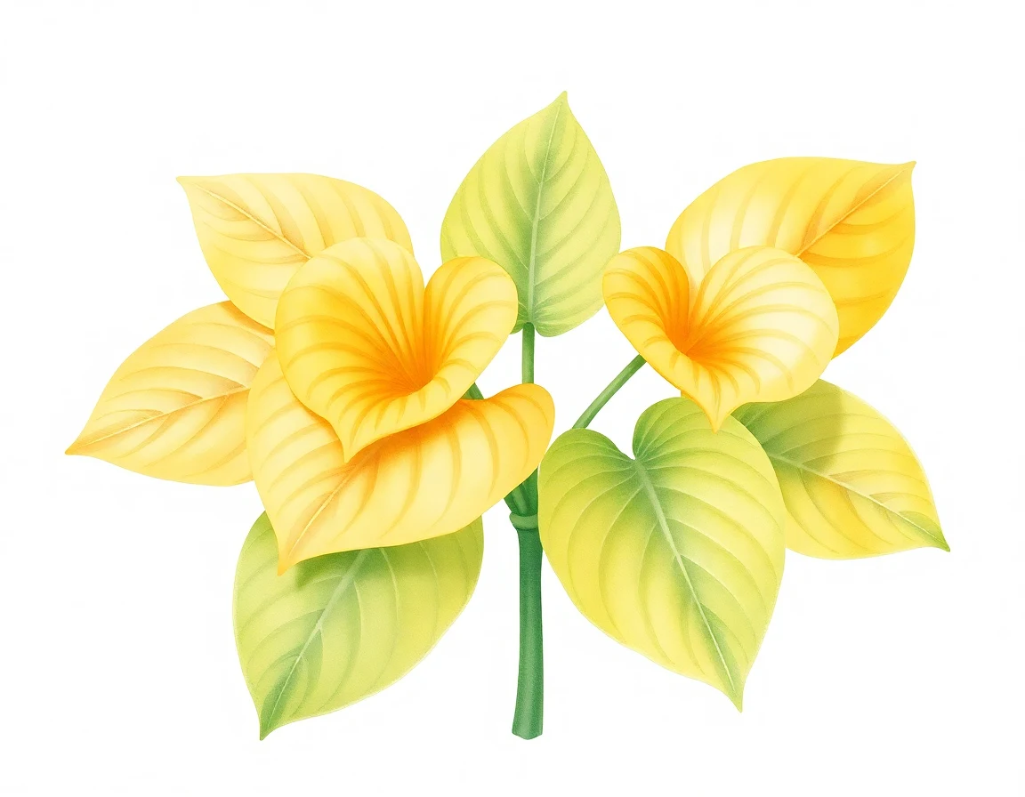 Watercolor illustration of Hosta 'Alex Summers'