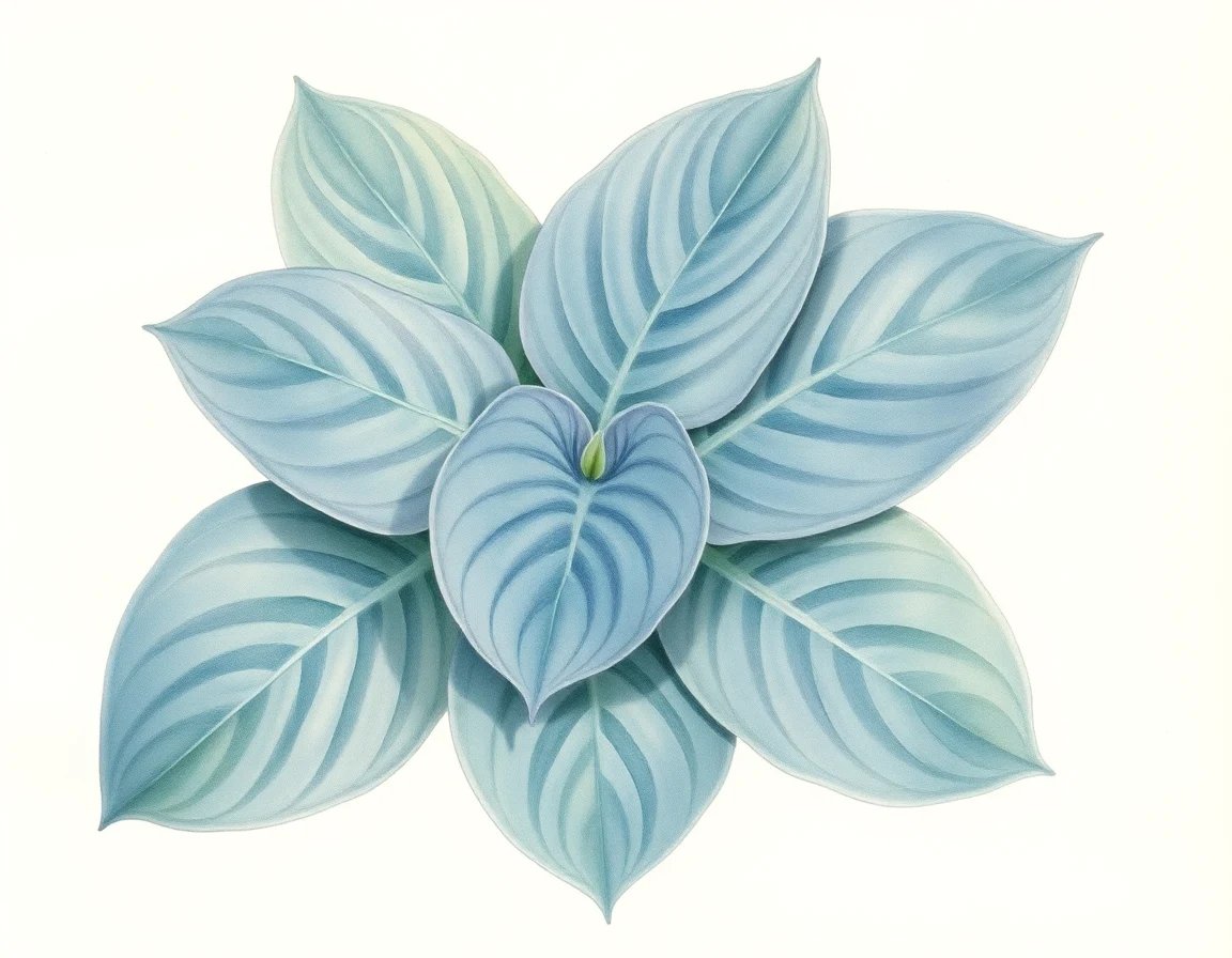 Watercolor illustration of Hosta 'Alice in Wonderland'