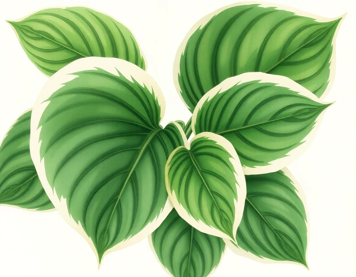 Watercolor illustration of Hosta 'All Star'