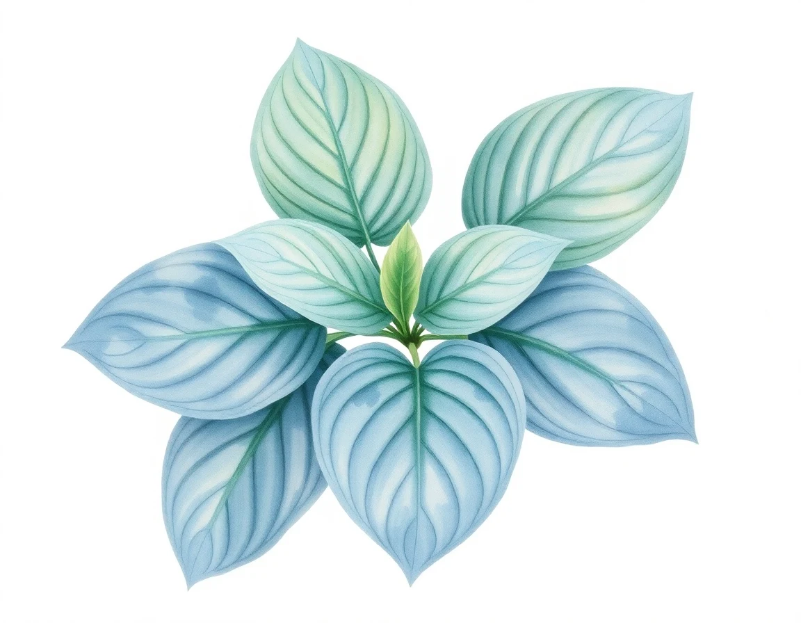 Watercolor illustration of Hosta 'All This and Heaven Too'