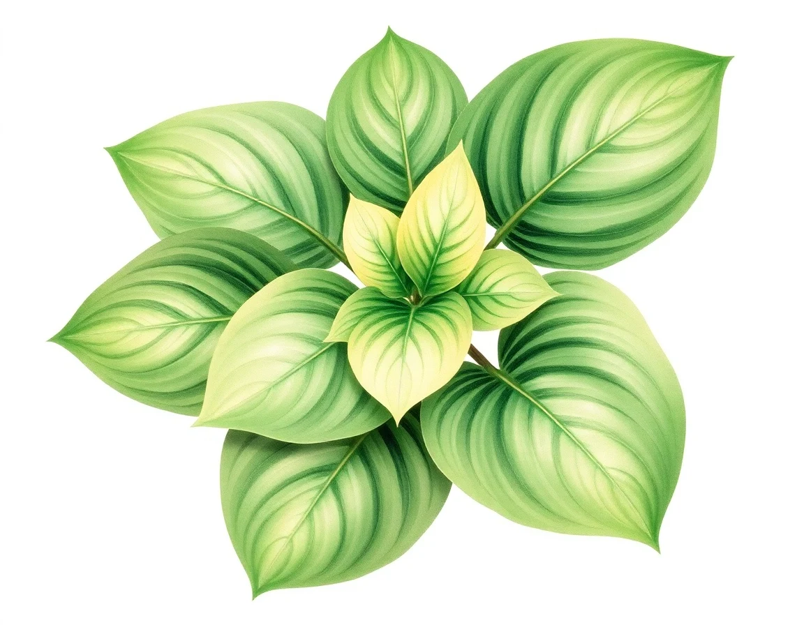 Watercolor illustration of Hosta 'Allegan Gent'