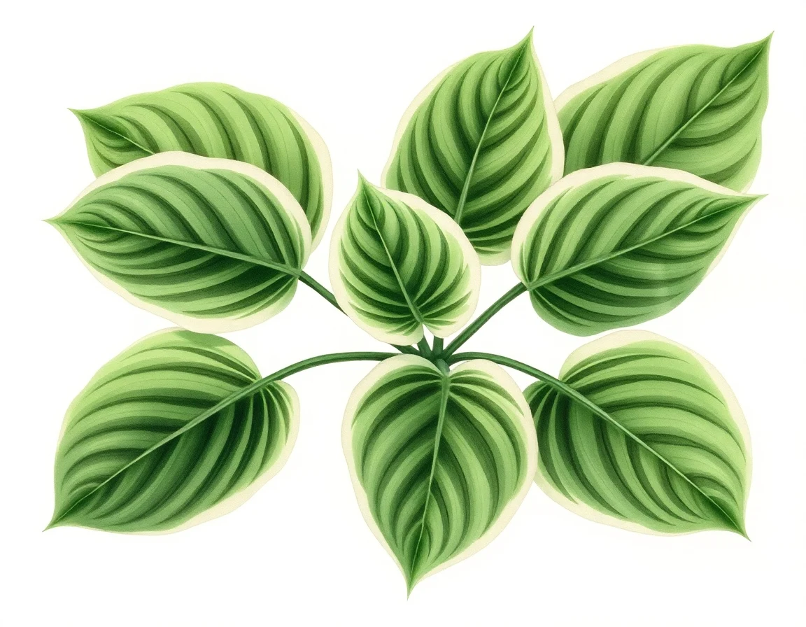 Watercolor illustration of Hosta 'Allegiance'