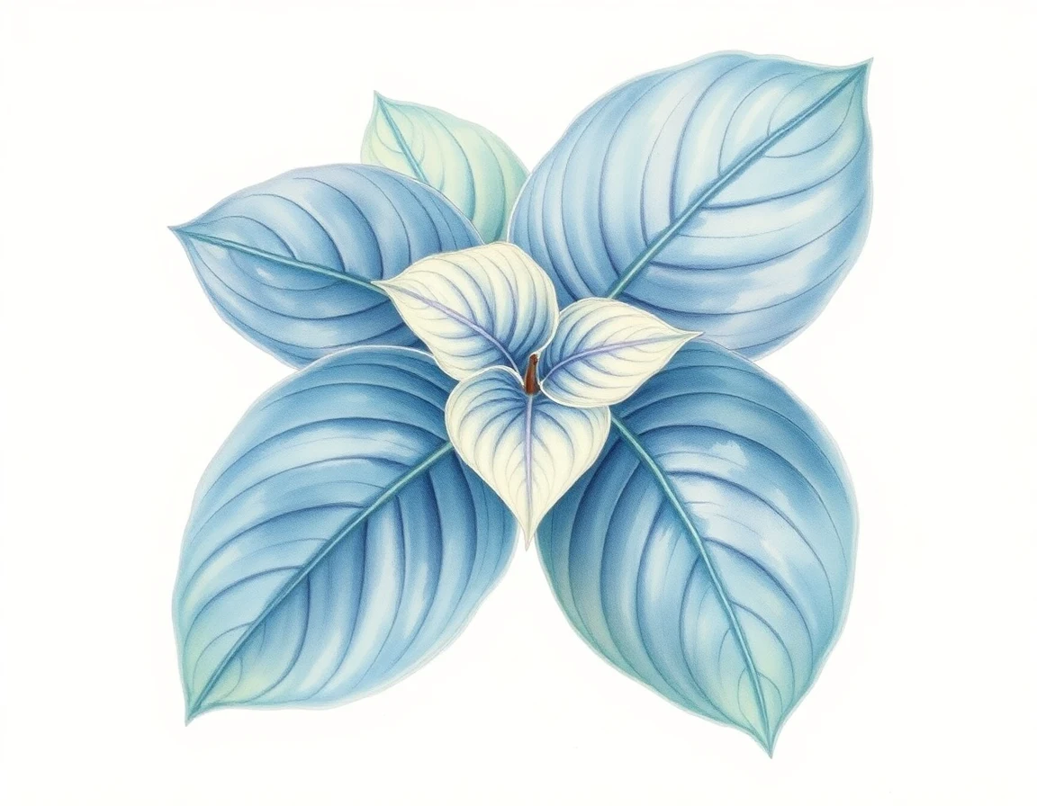 Watercolor illustration of Hosta 'Alligator Hide'