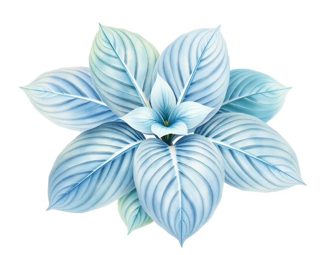 Watercolor illustration of Hosta 'Alphabet Soup'