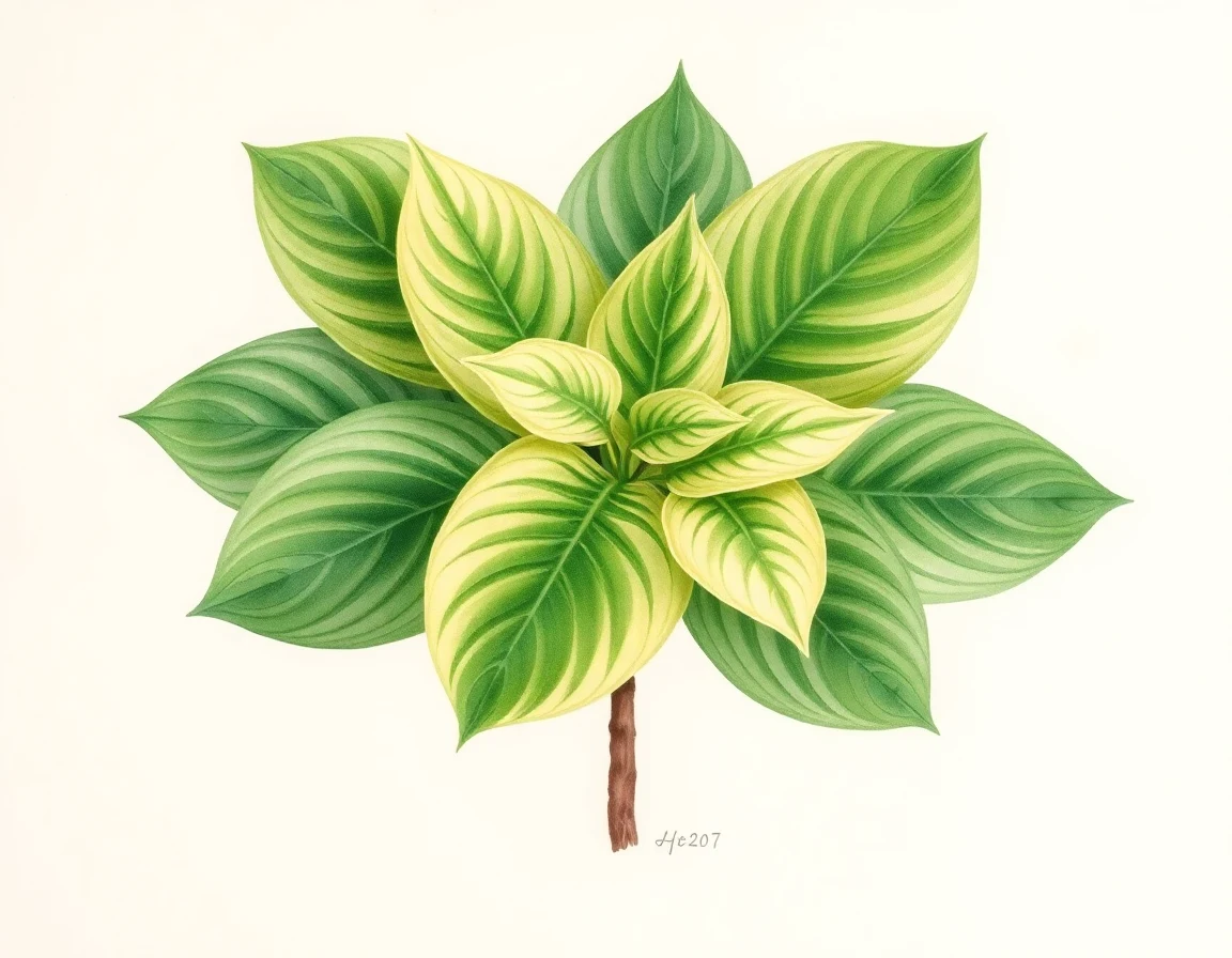Watercolor illustration of Hosta 'Amanuma'