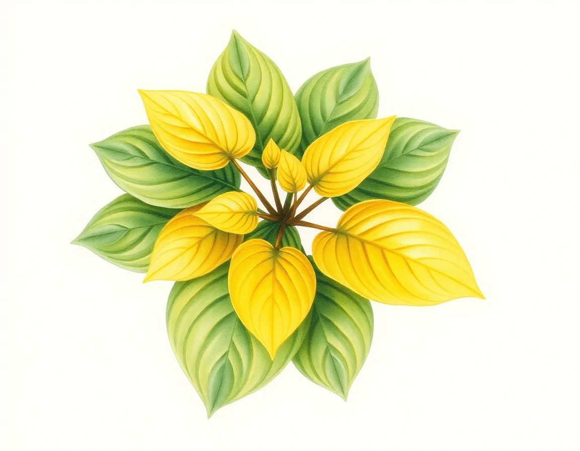 Watercolor illustration of Hosta 'Amber Maiden'