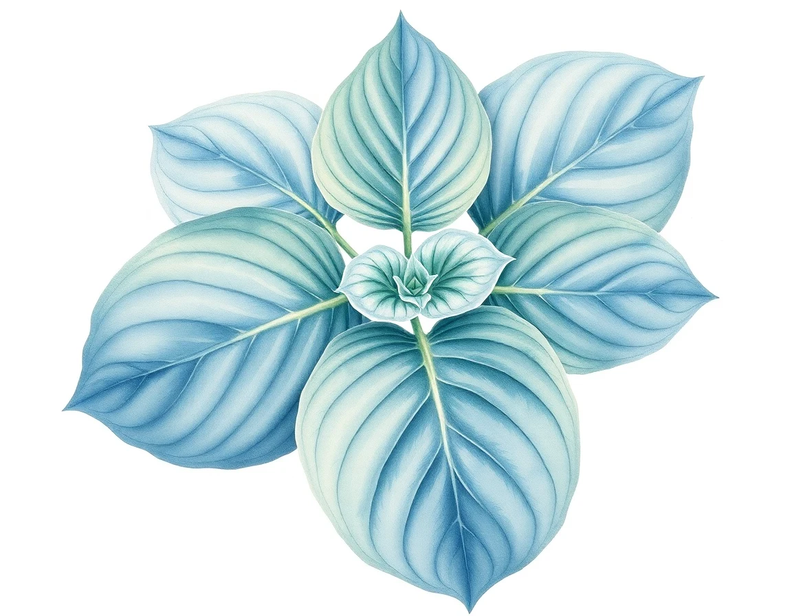 Watercolor illustration of Hosta 'American Gladiator'