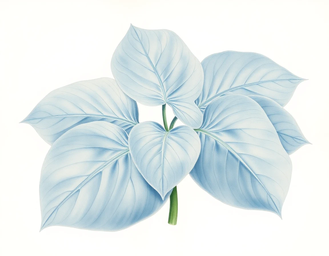 Watercolor illustration of Hosta 'American Glory Be'