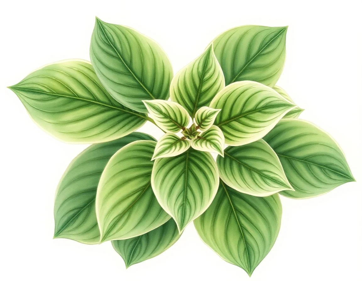 Watercolor illustration of Hosta 'American Hero'