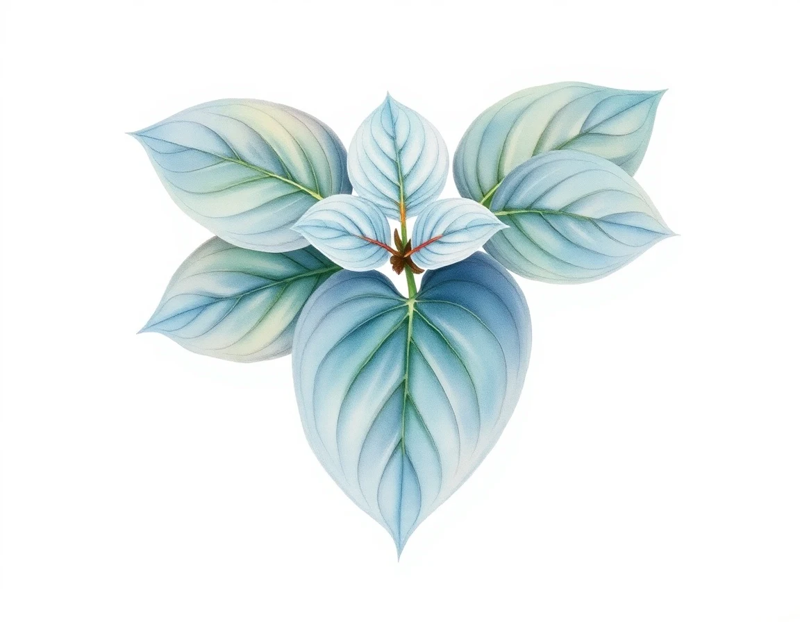 Watercolor illustration of Hosta 'Americana'