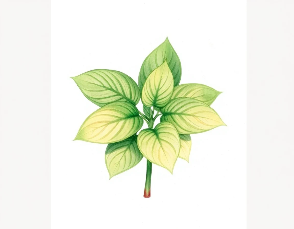 Watercolor illustration of Hosta 'Amy's Green'