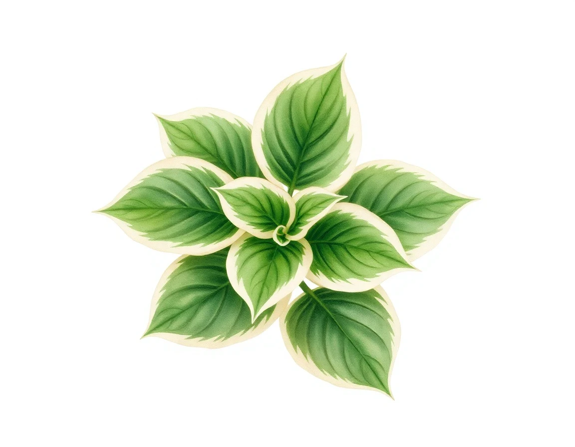Watercolor illustration of Hosta 'Amy's Hope'