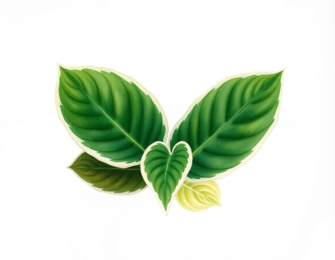 Watercolor illustration of Hosta 'Anna Lindh'