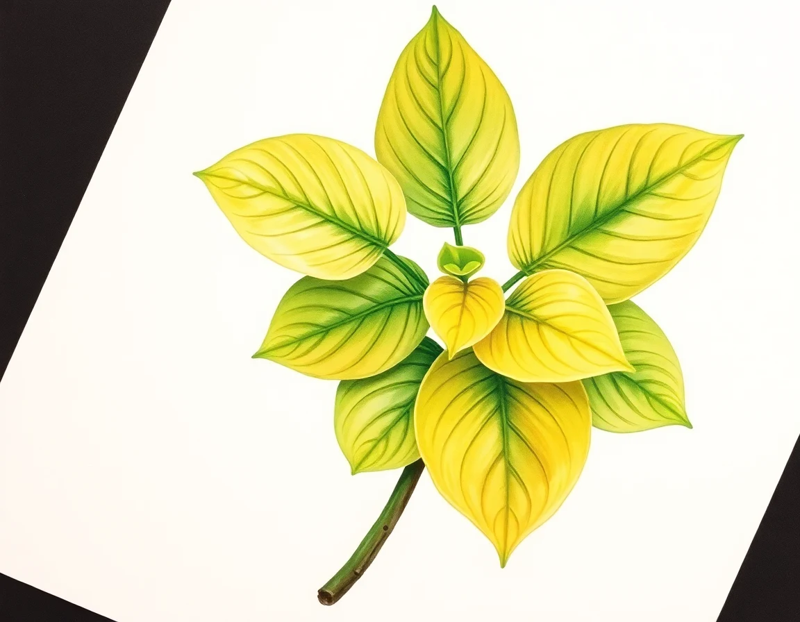 Watercolor illustration of Hosta 'Anna the Stripper'