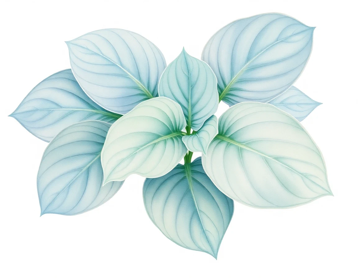 Watercolor illustration of Hosta 'Anthony'