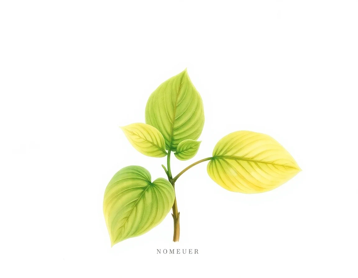 Watercolor illustration of Hosta 'Aomori Gold'