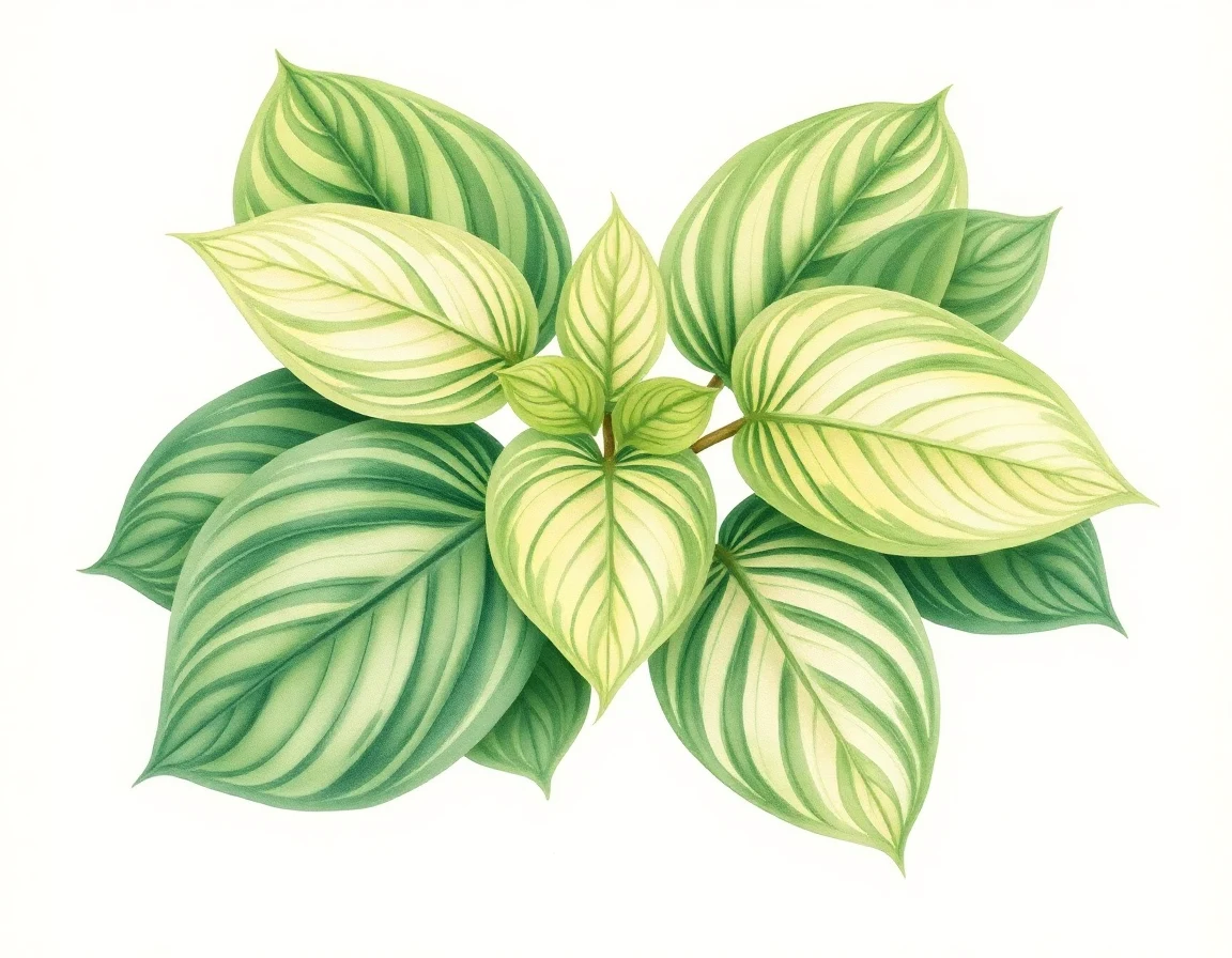 Watercolor illustration of Hosta 'Aomori Select'
