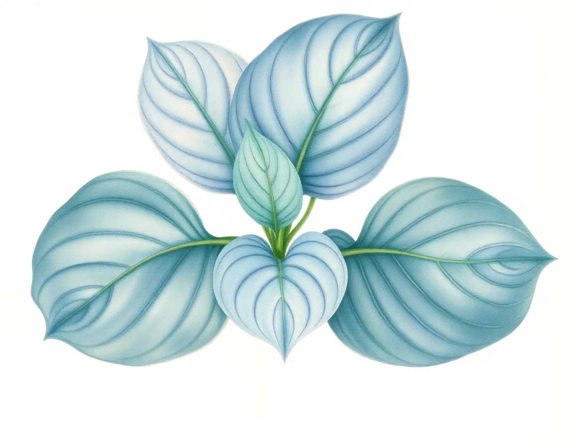 Watercolor illustration of Hosta 'Archangel'