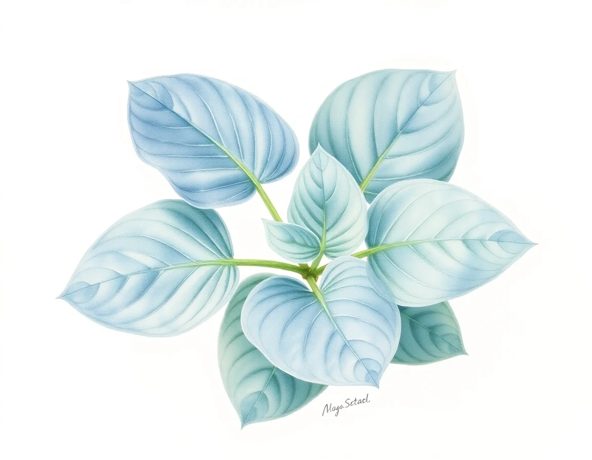 Watercolor illustration of Hosta 'Arlene Mae Savory'