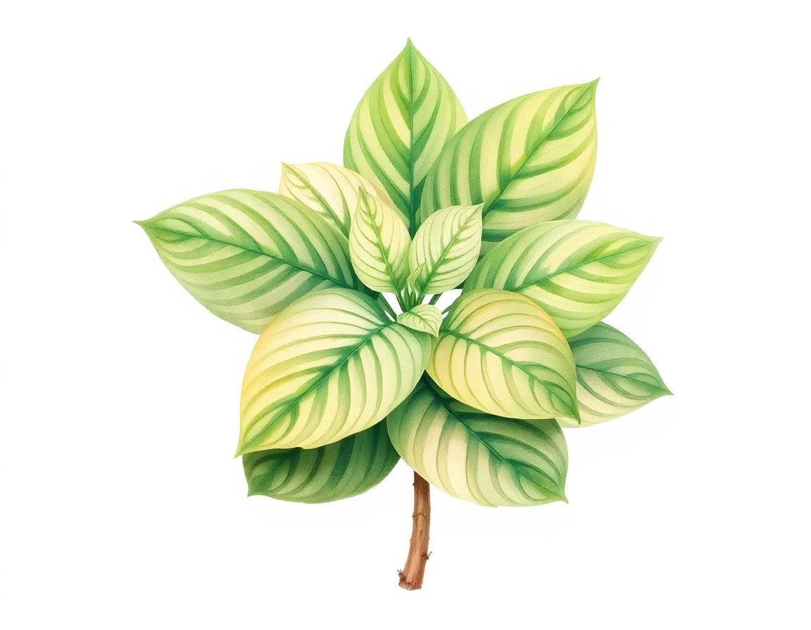 Watercolor illustration of Hosta 'Armani'