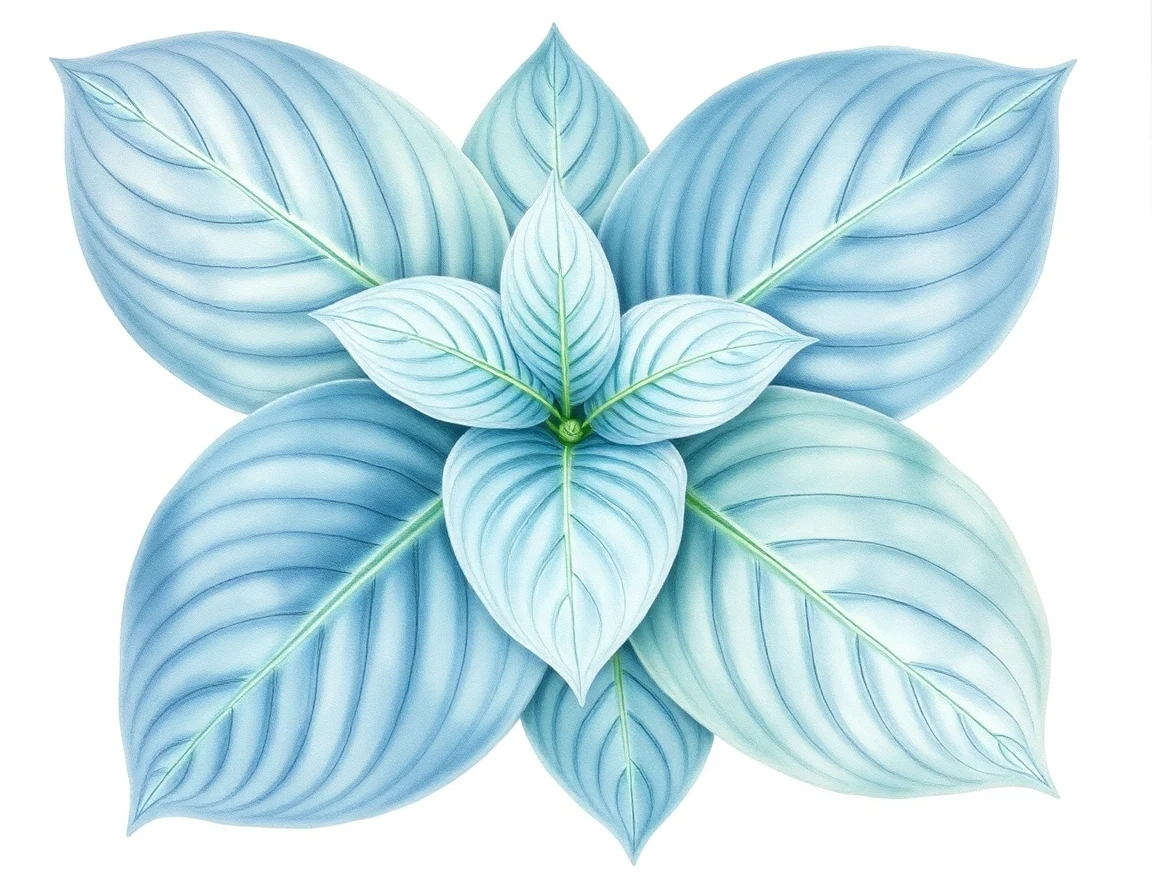 Watercolor illustration of Hosta 'Atlantis'