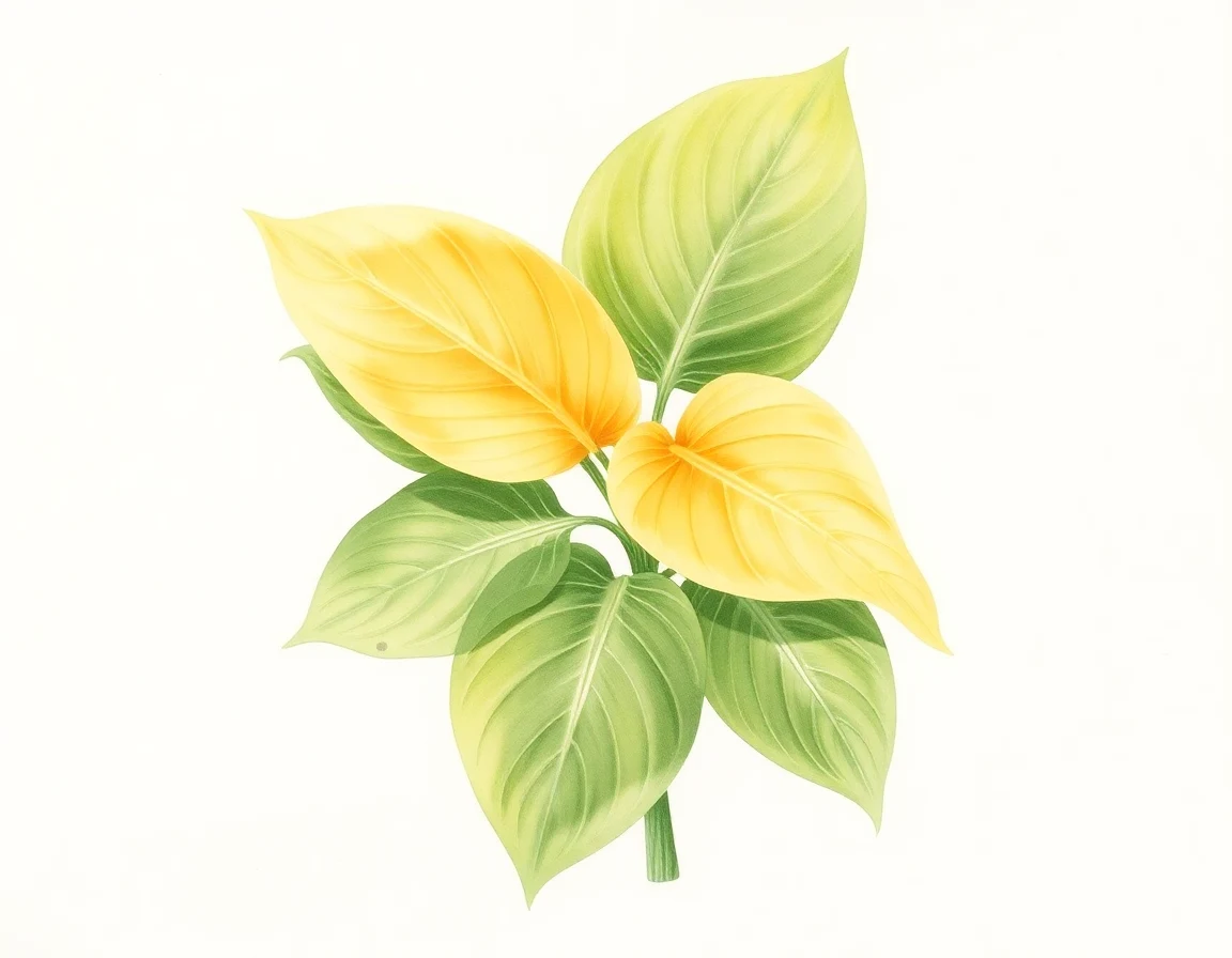 Watercolor illustration of Hosta 'Aurora's Glow'