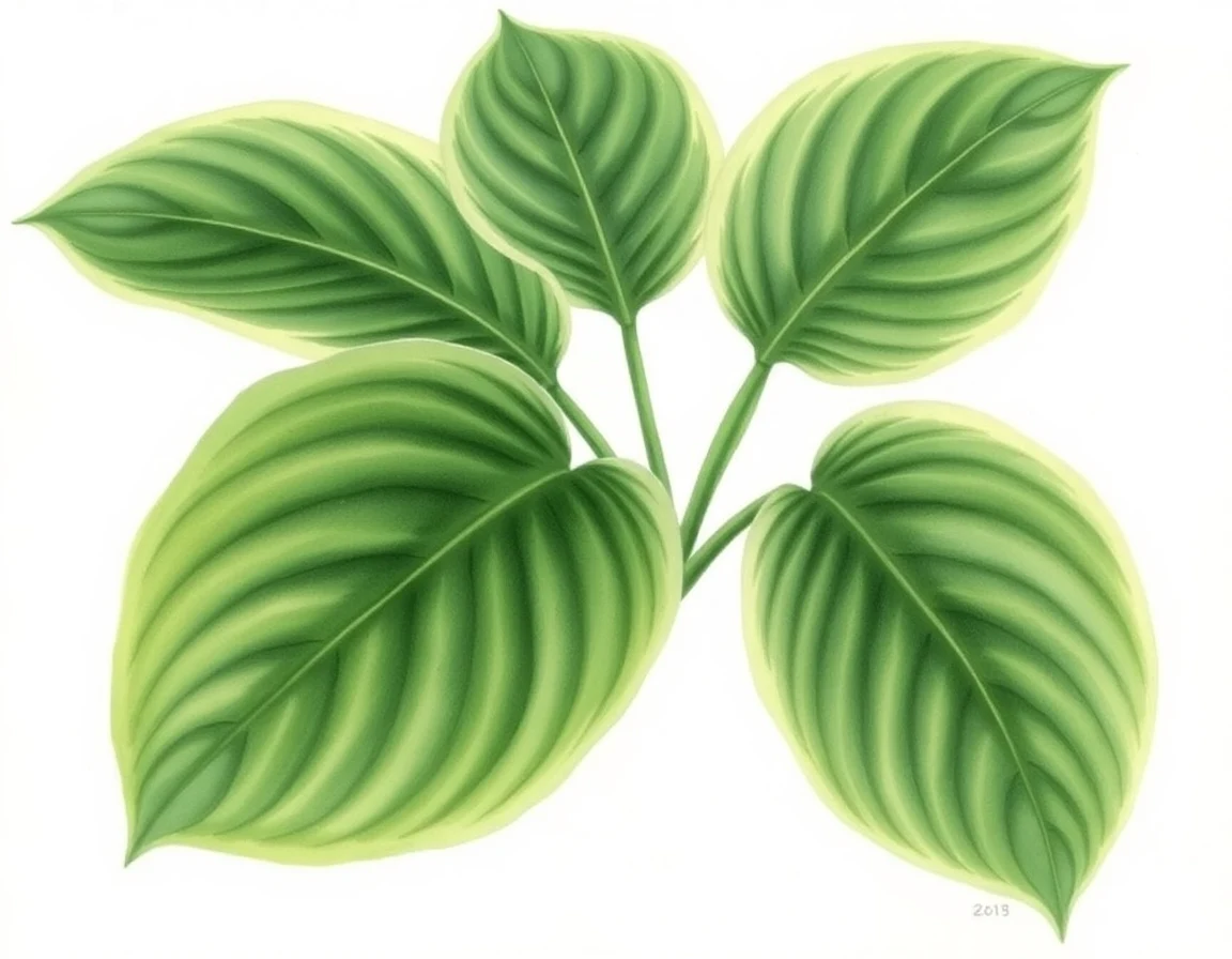 Watercolor illustration of Hosta 'Austin Dickinson'