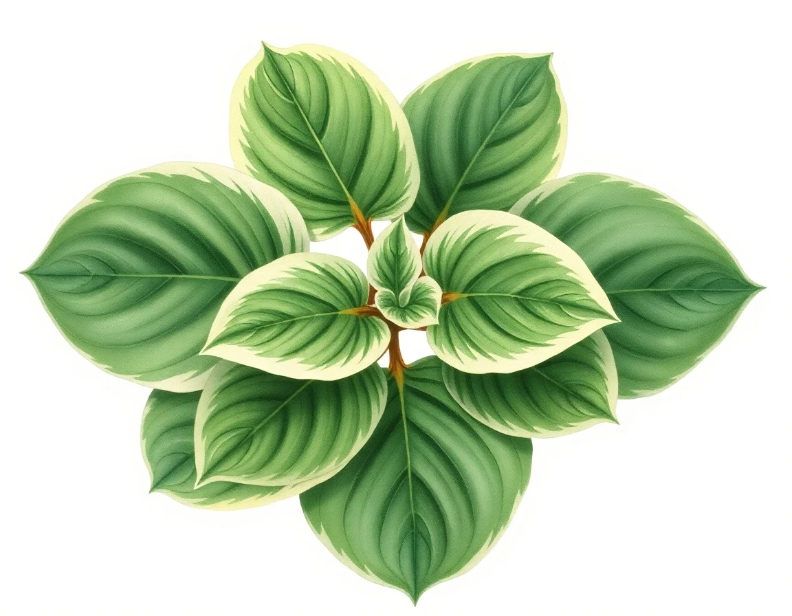 Watercolor illustration of Hosta 'Autumn Ridge'