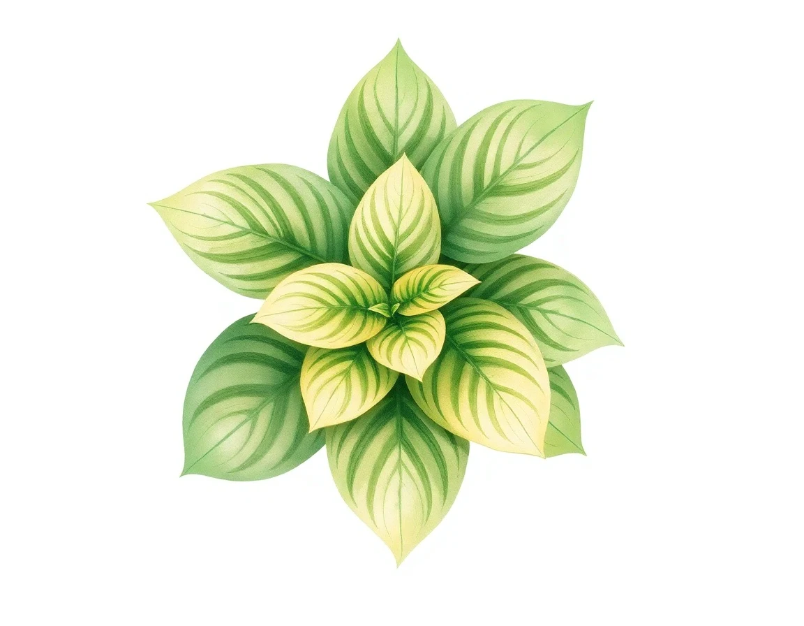 Watercolor illustration of Hosta 'Awesome'