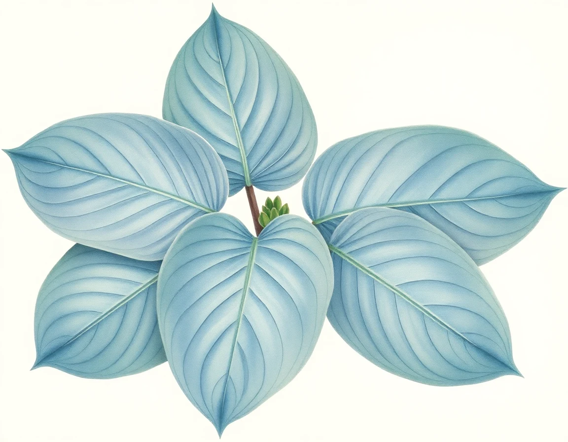 Watercolor illustration of Hosta 'Baby Boomer'