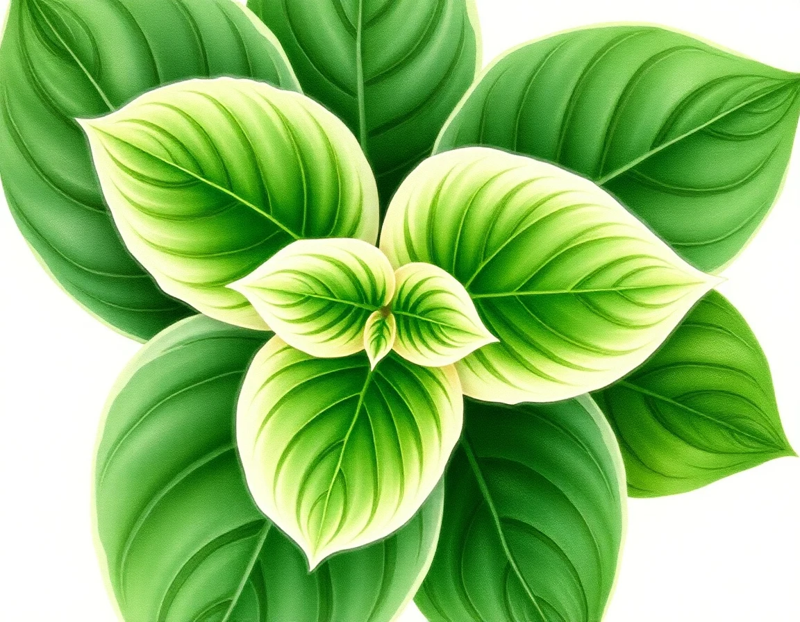 Watercolor illustration of Hosta 'Baby Booties'