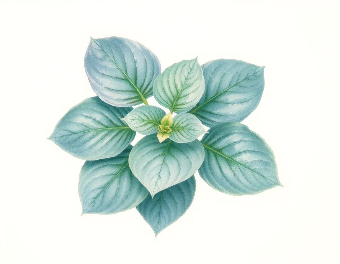 Watercolor illustration of Hosta 'Baby Bunting'